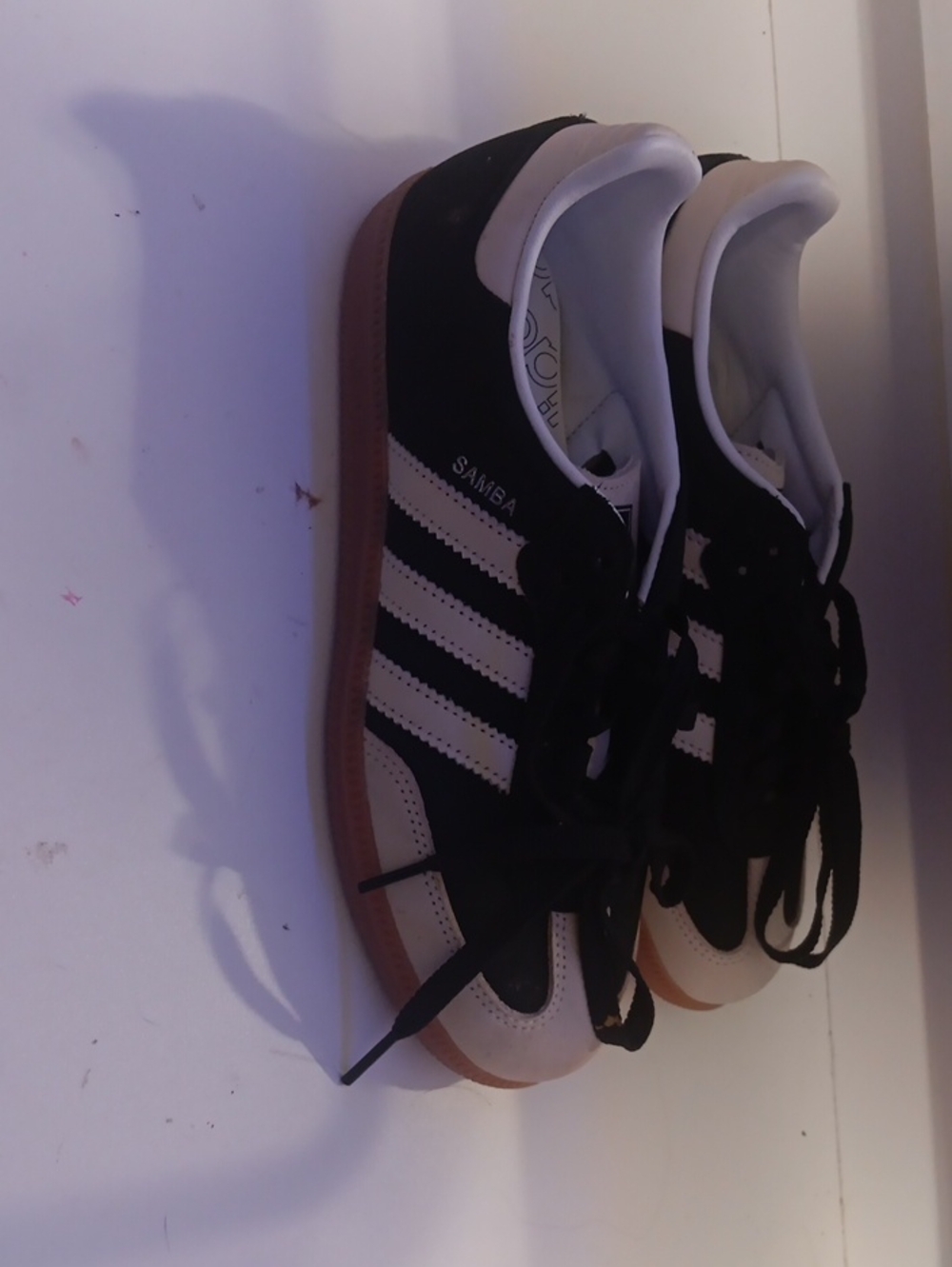 adidas Samba Black with White Stripes and Gum Sole